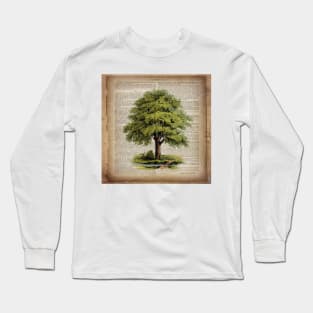 1980s environmental earth day botanical vintage oak tree Long Sleeve T-Shirt